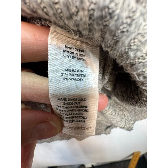 Soft Surroundings Womens Knitted Tunic Sweater Size M Gray Asymmetrical Hem Slit - Picture 4 of 13